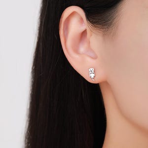 Otter Stud Earrings in Sterling Silver - Smiling Otter Earrings - Cute Animal Earrings - Fun, Whimsical image 4