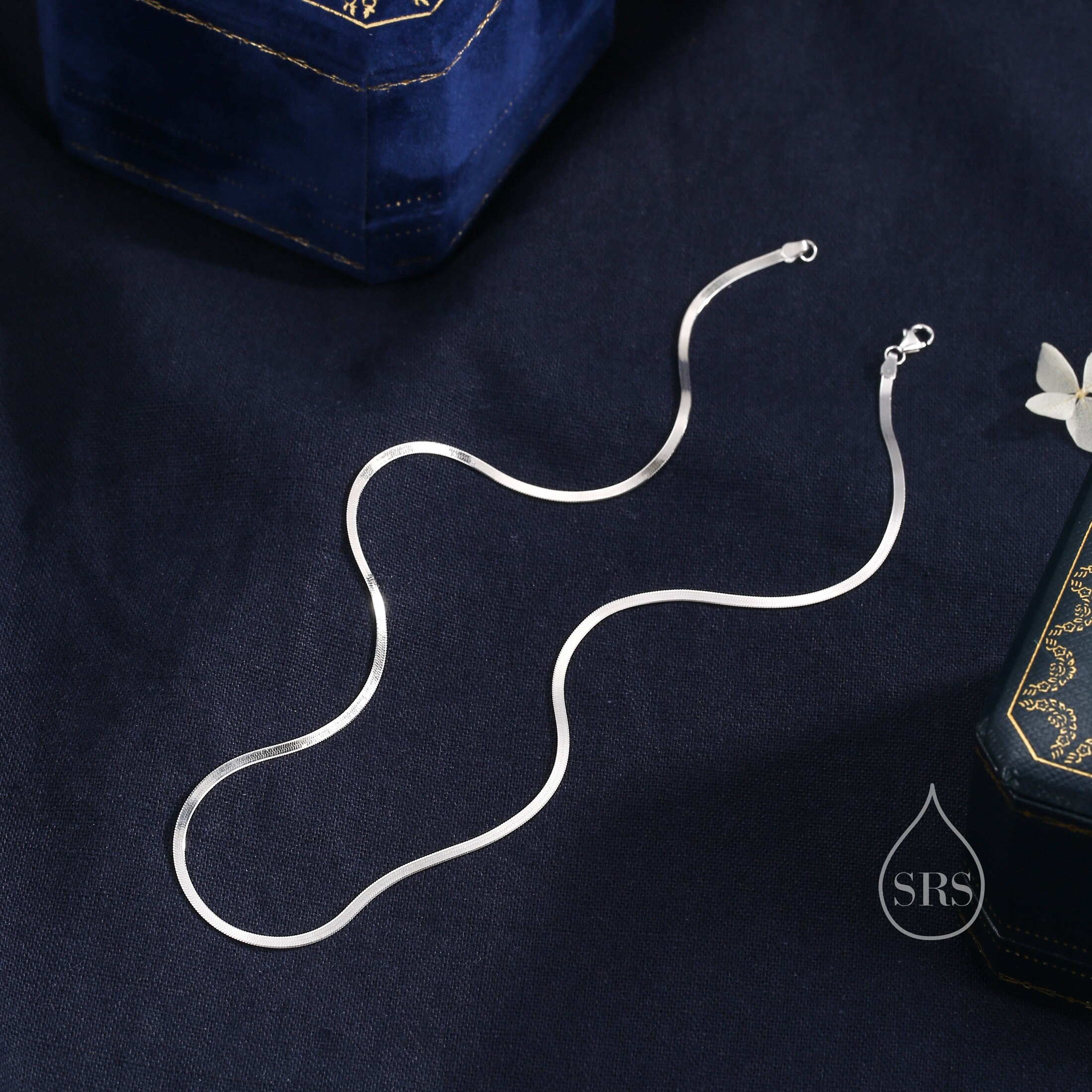 NKlaus catena d'ancora in argento 925 60cm collana piatta arrotolata larghezza: 2mm collana da donna 4438