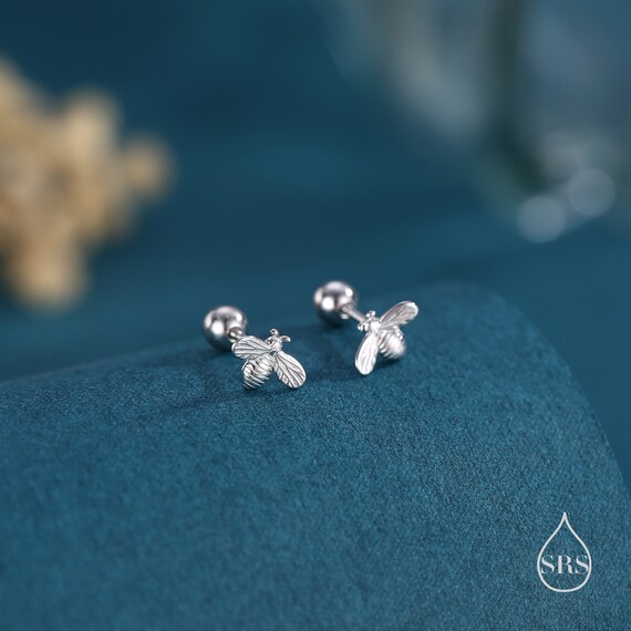 1 Paio di Eleganti Orecchini a Perno in Argento Sterling 925 a Forma di