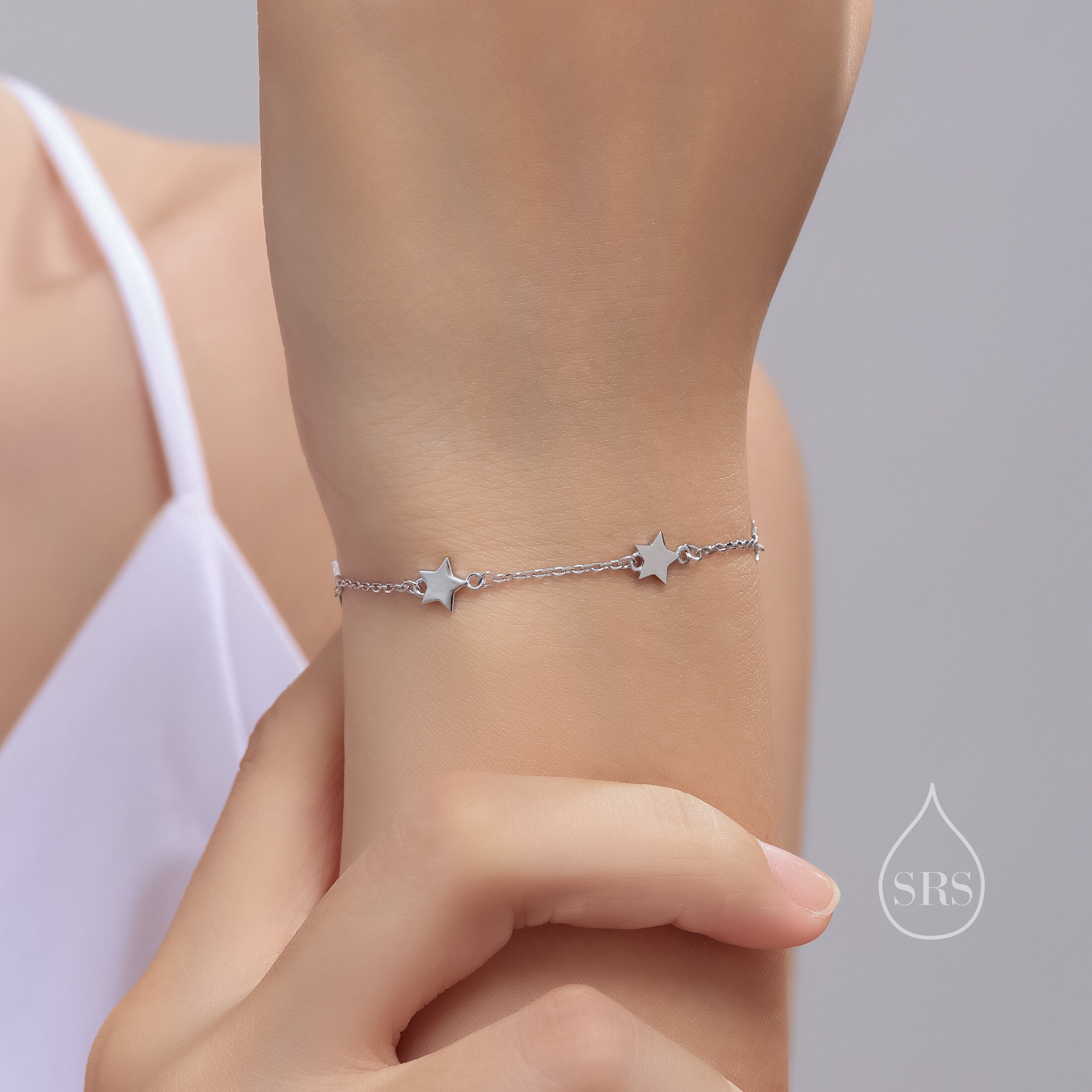 新品　Tres トレス　Bijou Bracelet (Silver) Three Star Motif Bracelet in Sterling Silver, North Star