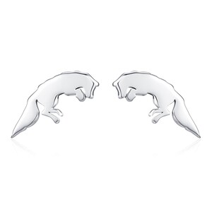 Springende Fuchs-Ohrstecker aus Sterlingsilber, springende Fuchs-Ohrringe, Gold- oder Roségold-Finish, Natur inspirierte Tierohrringe Bild 15