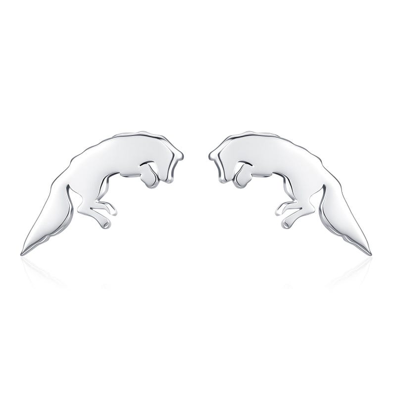 Springende Fuchs-Ohrstecker aus Sterlingsilber, springende Fuchs-Ohrringe, Gold- oder Roségold-Finish, Natur inspirierte Tierohrringe Bild 15