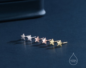 Tiny Star Stud Earrings in Sterling Silver, Dainty, Celestial Stud, Delicate and Pretty