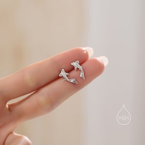 Koi Fish Stud Earrings in Sterling Silver, Silver or Gold or Rose Gold, Koi Fish Earrings image 7