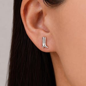 Cowboy Boot Ohrstecker in Sterling Silber, Silber, Gold oder Rose Gold, Cowboy Boot Ohrringe, Cowboy Ohrringe
