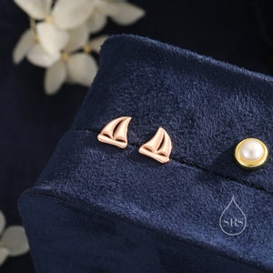 Sailing Boat Stud Earrings in Sterling Silver, Silver, Gold or Rose Gold, Boat Earrings, Sailing Earrings image 4