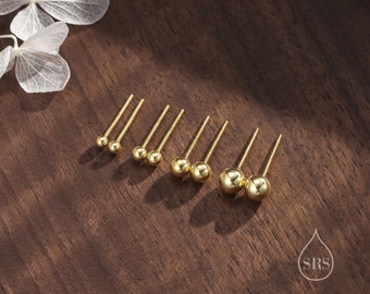 Orecchini A Bottone A Sfera In Oro Giallo 9 Carati: 3 Mm, 4 Mm, 6 - Foto 5