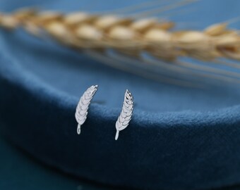 Wheat Stud Earrings in Sterling Silver, Silver or Gold,  Nature Inspired, Botanical Earrings