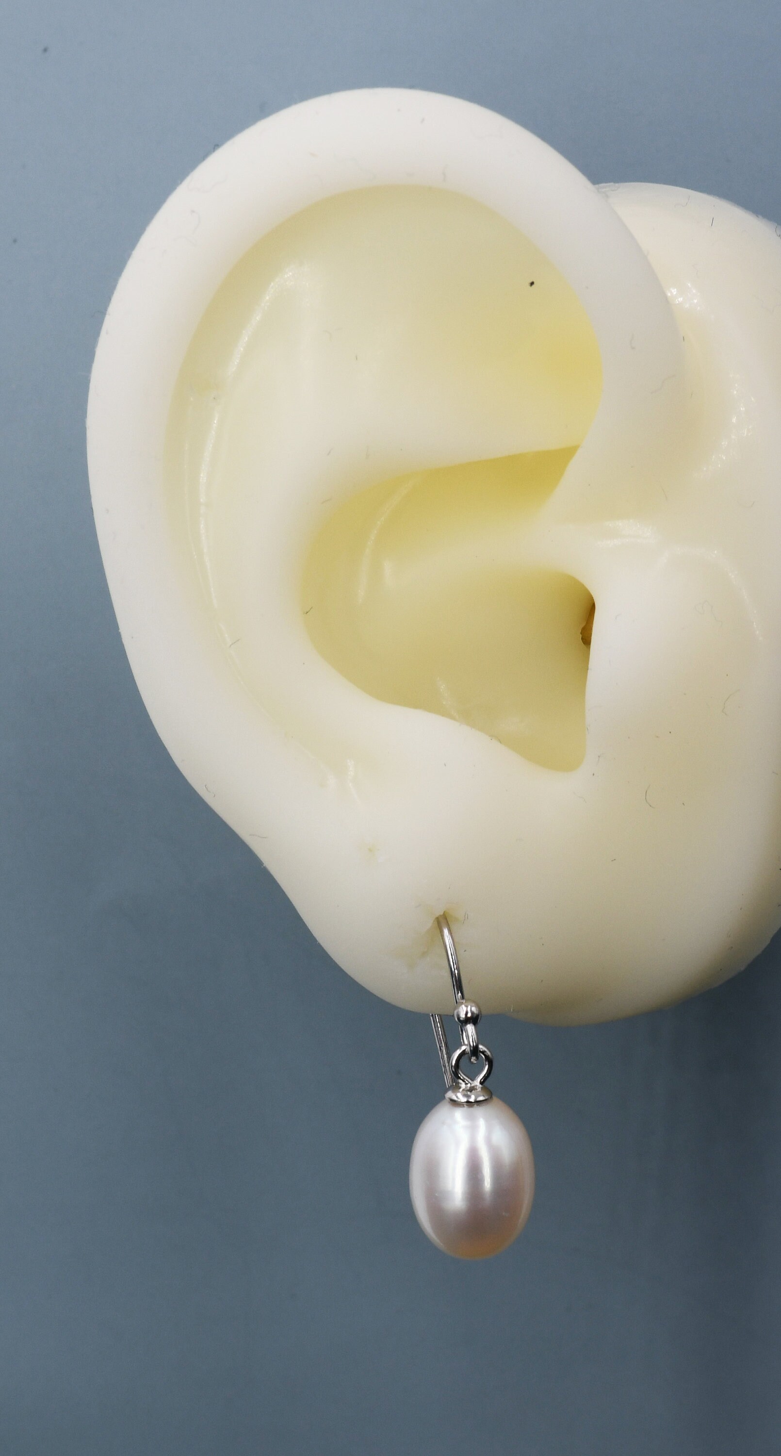 Sterling Silver Grey Pearl Earrings, Natural Freshwater