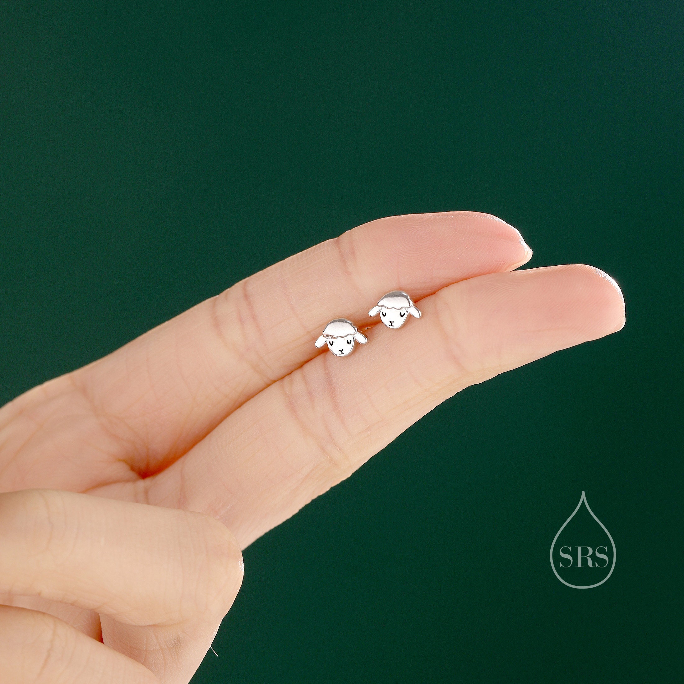 Katy Craig - Coppia di orecchini Rosa Nera piccoli, in argento sterling