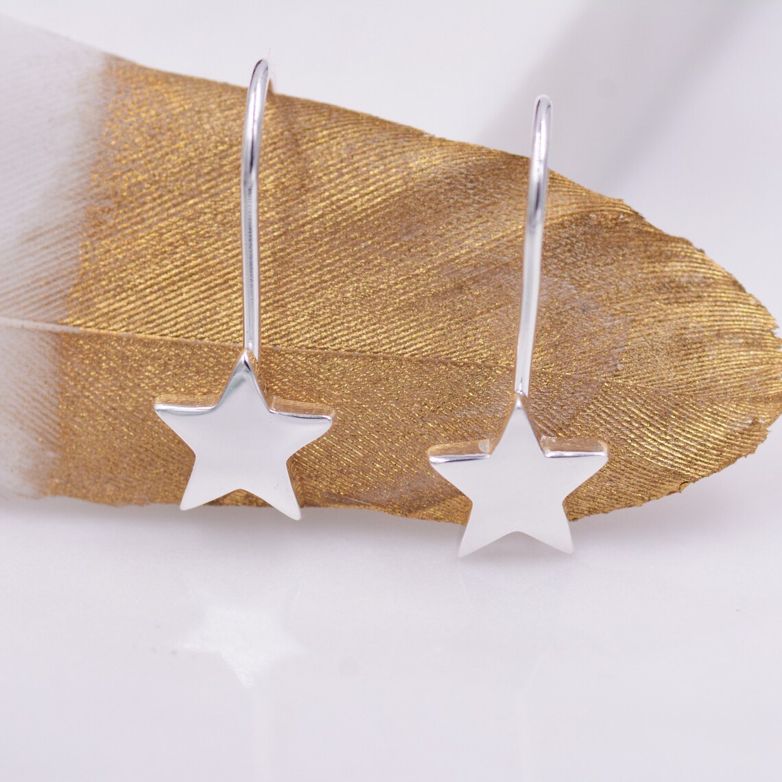 Star Moon Sterling Silver Drop Earrings main image 0