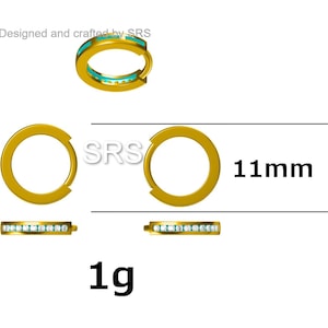 Extra Skinny Clear CZ Huggie Hoop in Sterling Silver, Silver or Gold, 8mm Inner Diameter Hoop Earrings, April Birthstone image 9