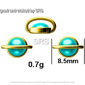 Little Planet Stud Earrings in Sterling Silver - Simulated Moonstone - Gold or Silver - Sold as a Pair - Cute, Fun, Whimsical and Pretty image 10