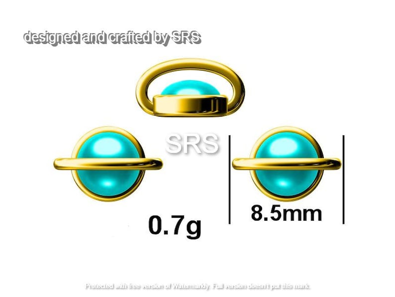 Little Planet Stud Earrings in Sterling Silver - Simulated Moonstone - Gold or Silver - Sold as a Pair - Cute, Fun, Whimsical and Pretty image 10