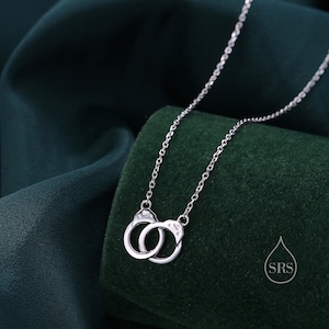 Handschellen Anhänger in Sterling Silber, Silber oder Gold, Handschellen Halskette, Freundschaftskette