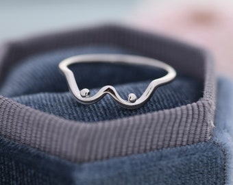 Boob Ring in Sterling Silver,  Breast Ring, Feminist Ring, Feminine Ring, US 5-8