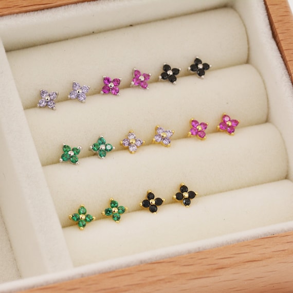 Crystal flower earrings deals