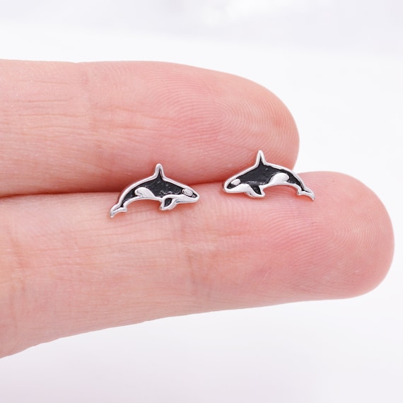 Whale Stud Earrings in Sterling Silver Whale Stud Earrings in Sterling Silver