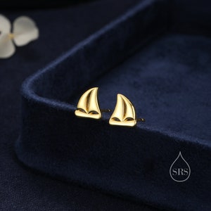 Sailing Boat Stud Earrings in Sterling Silver, Silver, Gold or Rose Gold, Boat Earrings, Sailing Earrings image 5