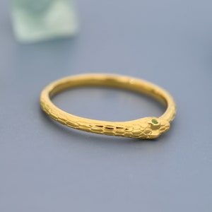 Sterling Silver Ouroboros Snake Ring, Eternity Ring in Sterling Silver, Silver or Gold, Minimalist Stacking Ring US 5 - 8 image 7