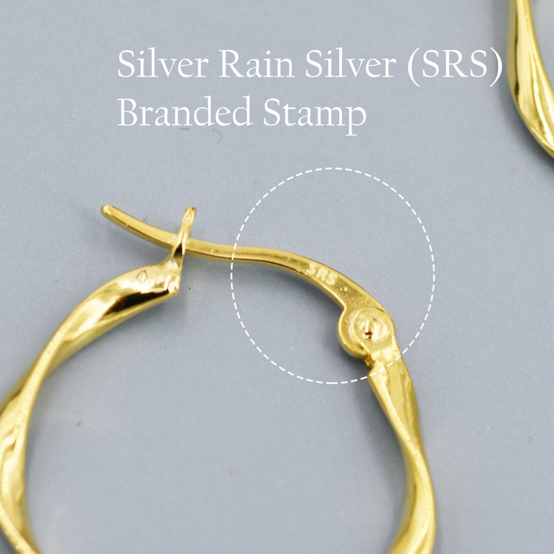 Large Mobius Hoop Earrings in Sterling Silver, Silver or Gold or Rose Gold, Large Twisted hoops, 20mm Hoops, Twist Hoops image 8