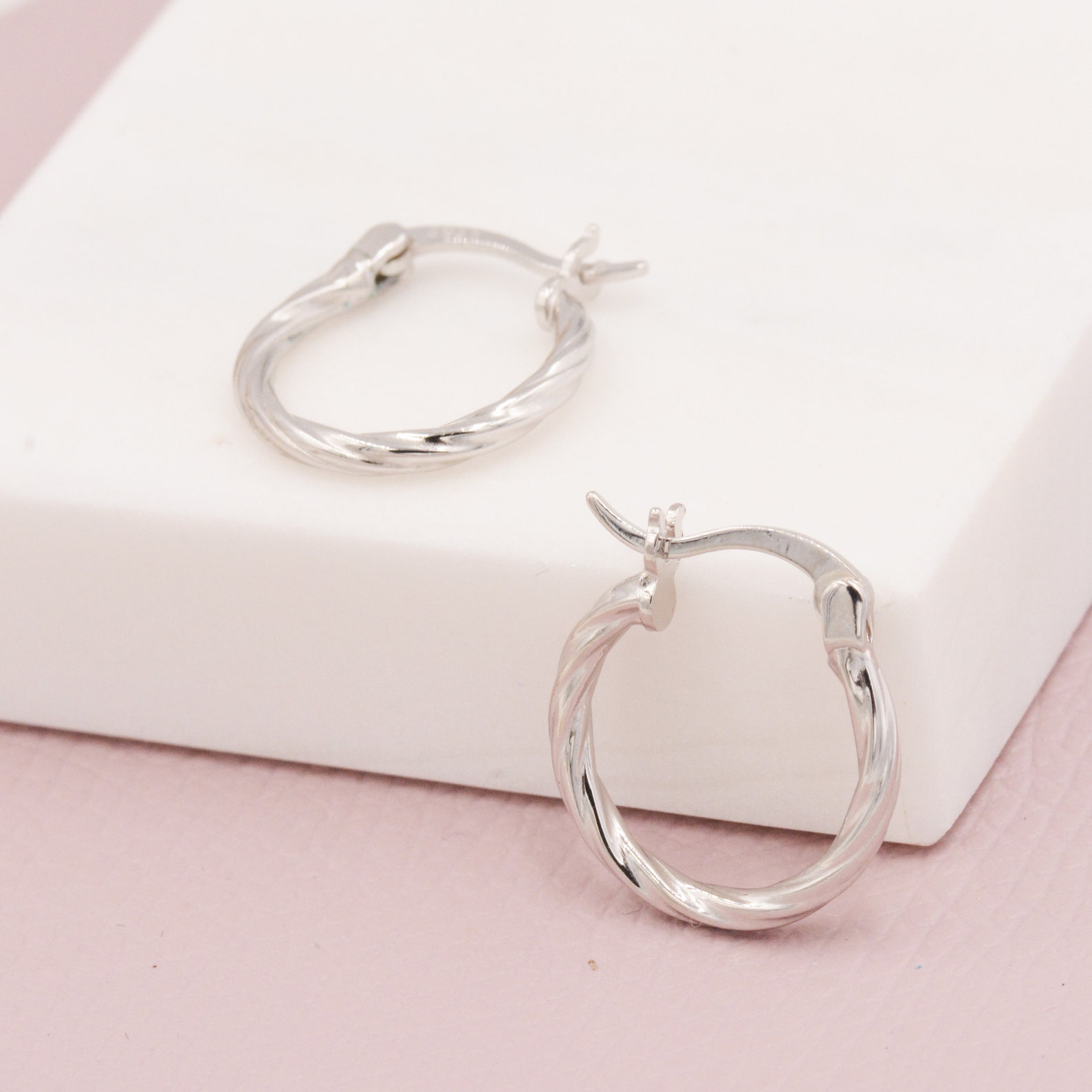 Braided Hoop Earrings in Sterling Silver Silver or Gold Etsy
