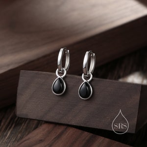 Hoop Earrings with Pear-shape Removable Drop Rhodium on Sterling Silver Hoop Earrings with Pear-shape Removable Drop Rhodium on Sterling Silver