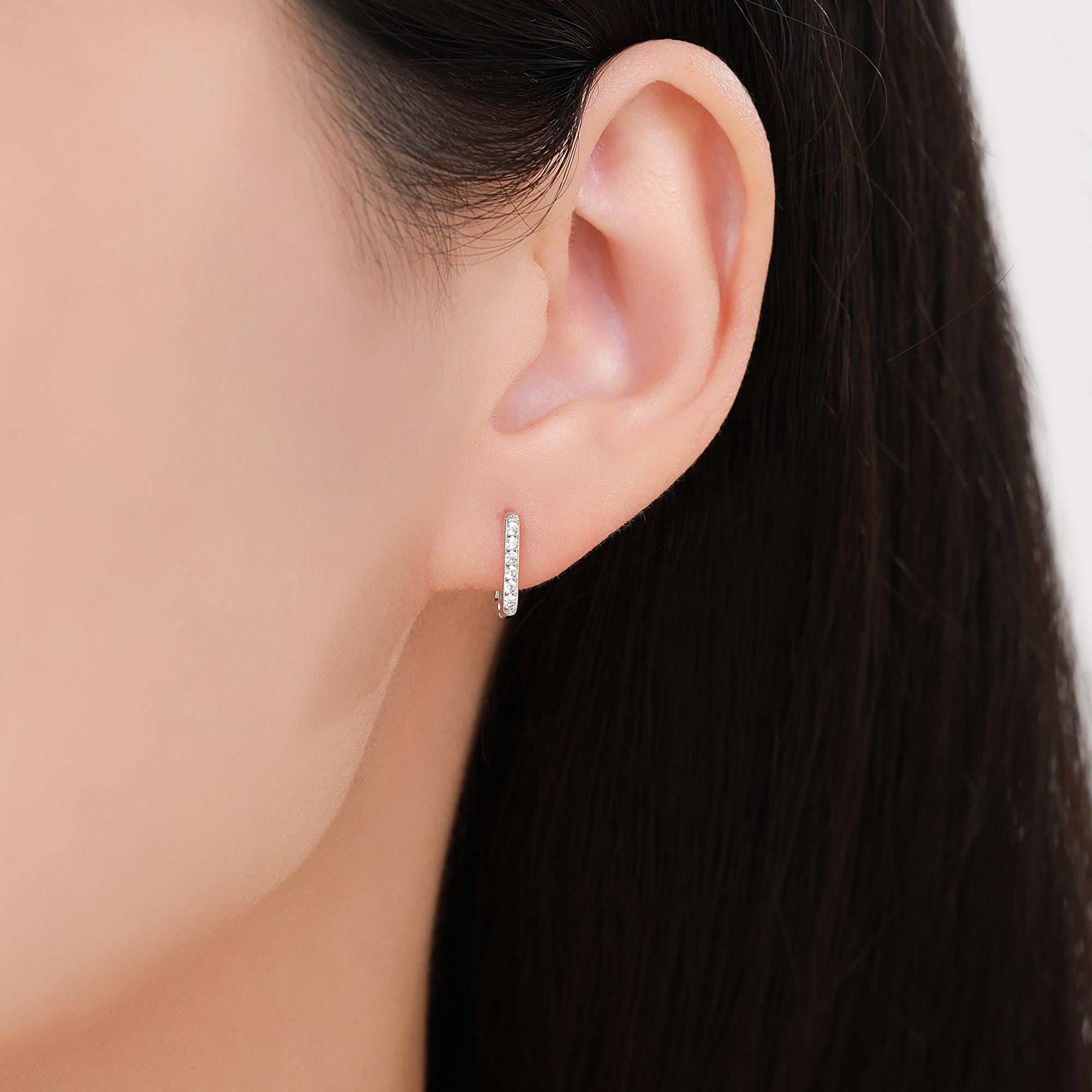Orecchini a cerchio Huggie in argento sterling 925 - Piccoli