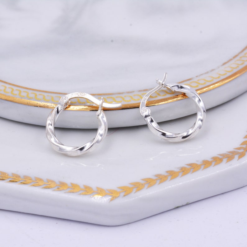Simple Minimalist Hoop Earrings L77 Timeless Elegant Design Twisted Rope Chubby Huggie Hoop Earrings