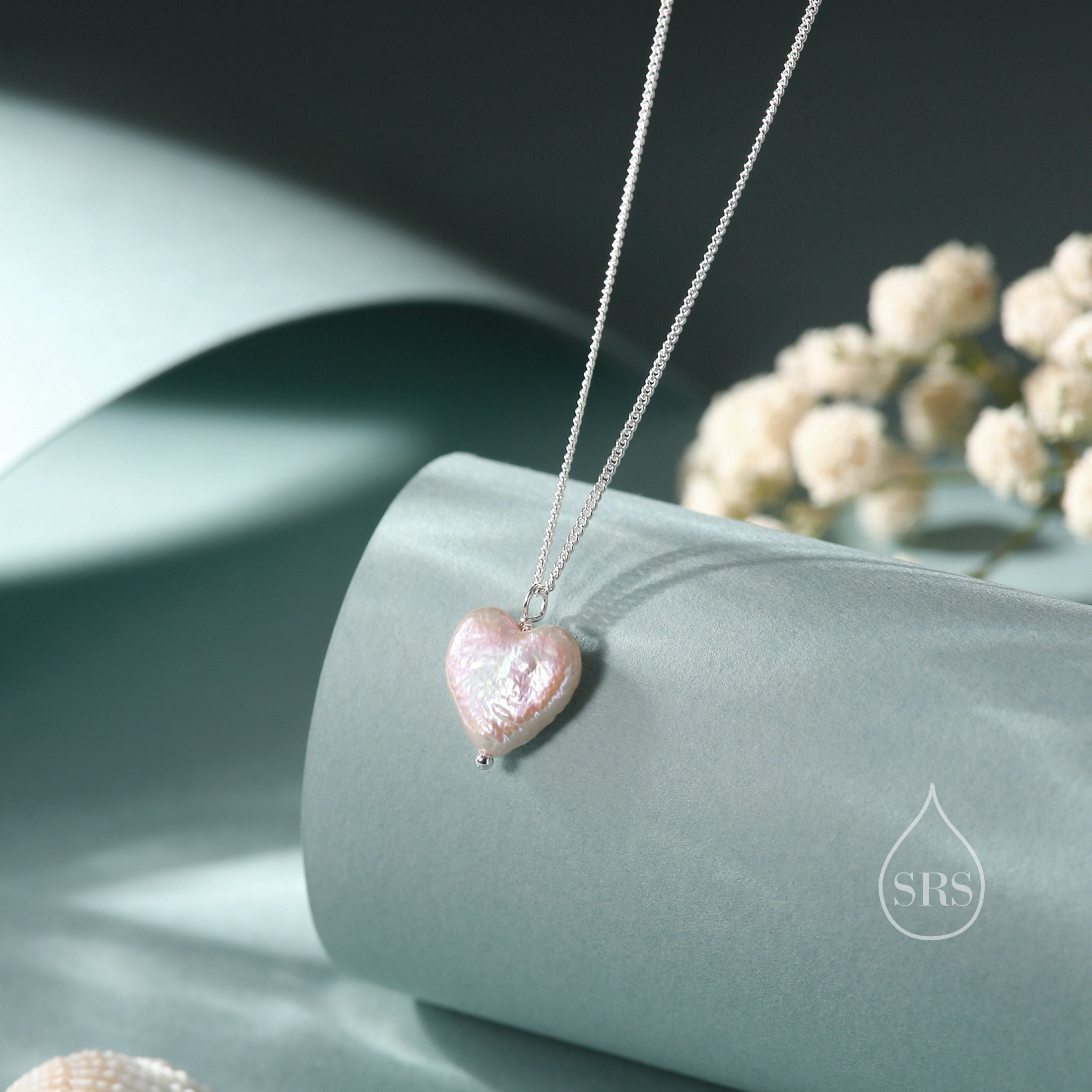 ★ROSEMONT★ Silver Heart Pearl Necklace RC24B01K pearl-heart-sterling-silver-