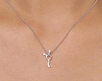 Sterlingzilveren ketting met dopaminemolecuul