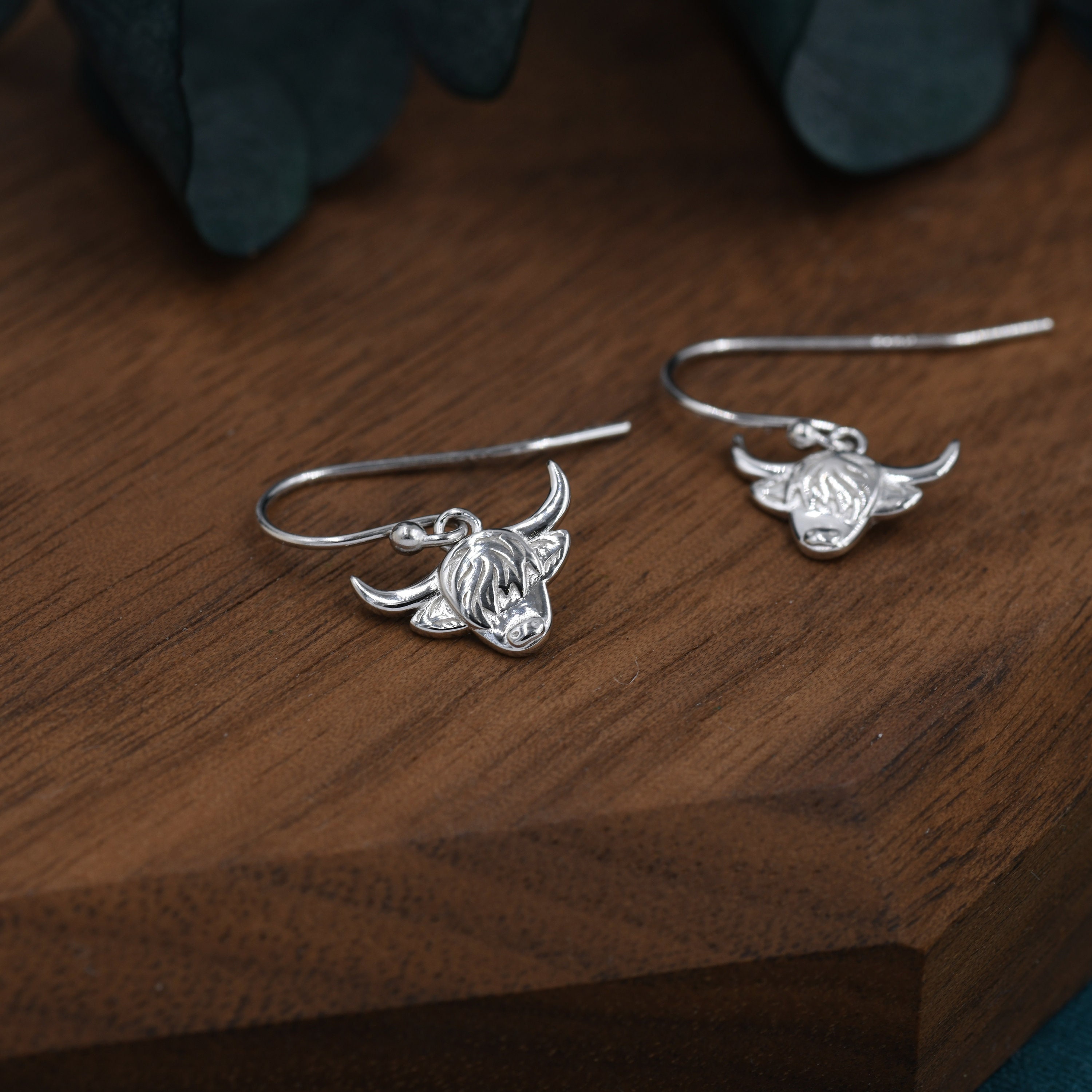 Orecchini Pendenti Mucca Delle Highlands In Argento 925 – Regalo Donna Originale E Simpatico