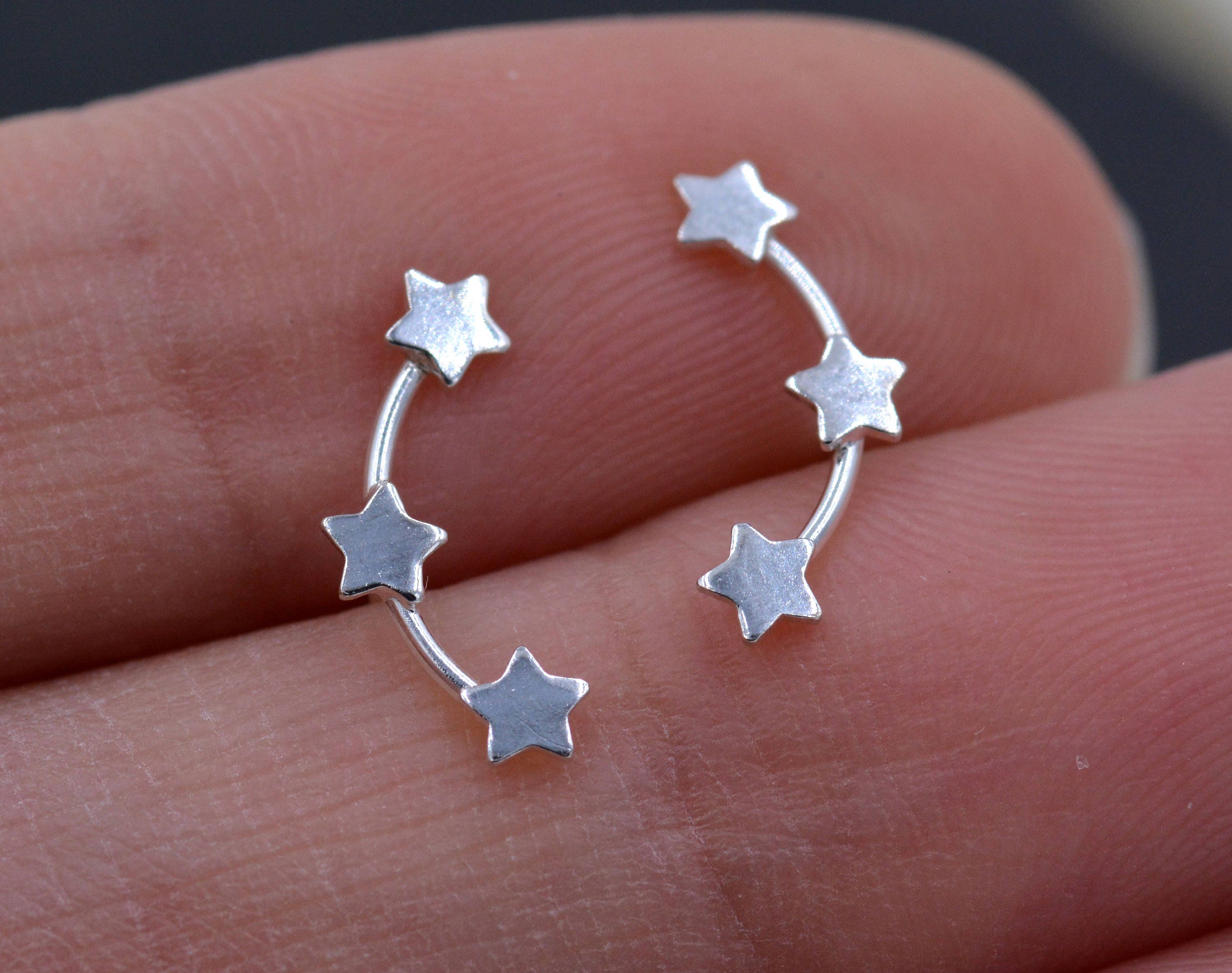 Sterling silver STAR stud earrings-Handmade-Minimalist jewelry-Small post earrings-Lightweight-Everyday wear-Gifts for her-Polished finish