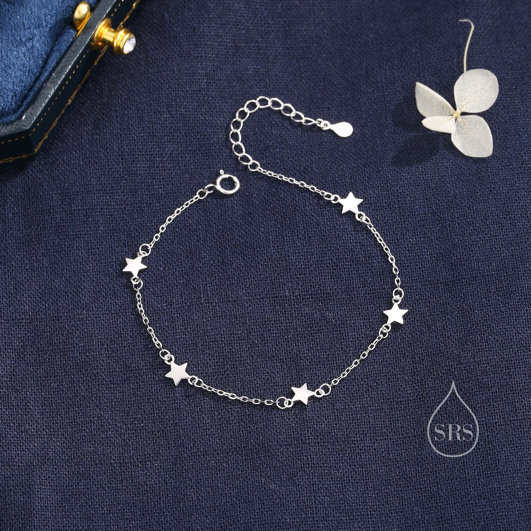 Star Motif Bracelet in Sterling Silver, North Star Bracelet