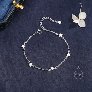 Armband met stermotief in sterlingzilver, North Star-armband, Sunburst-sterarmband, stermotief