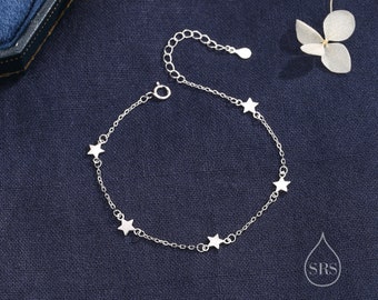 Pulsera con motivo de estrella en plata de ley, pulsera con estrella del norte, pulsera con estrella Sunburst, con motivo de estrella