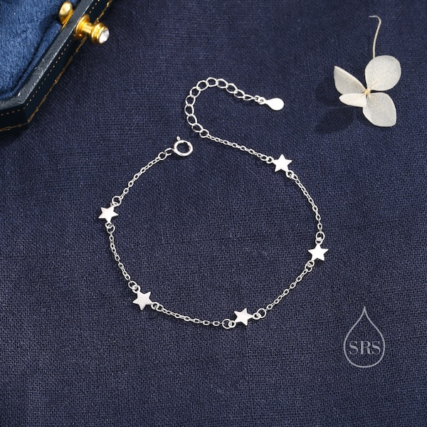 Star Motif Bracelet in Sterling Silver, North Star Bracelet, Sunburst Star Bracelet, Star Motif