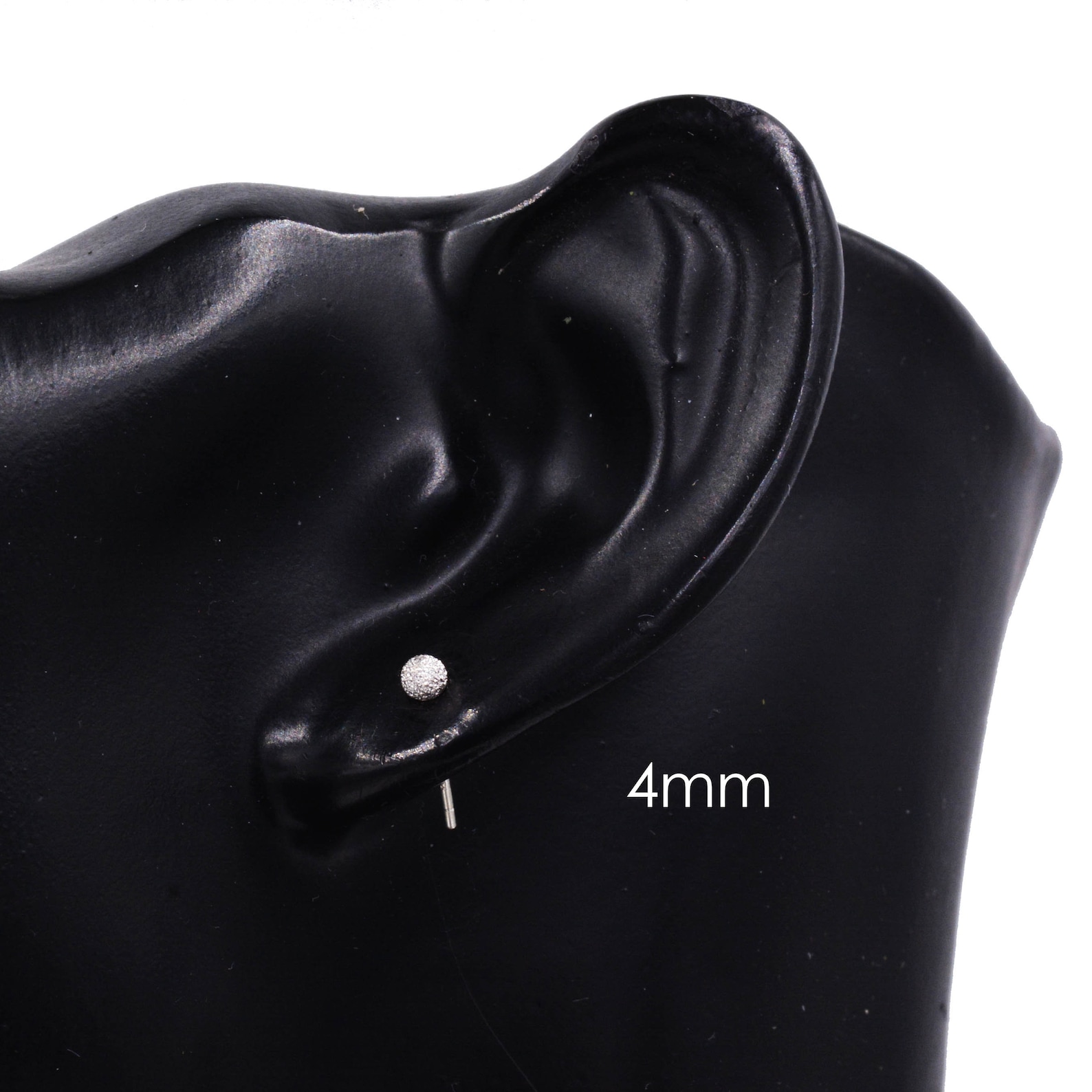 Frosted Ball Stud Earrings in Sterling Silver Gold or Silver Etsy UK