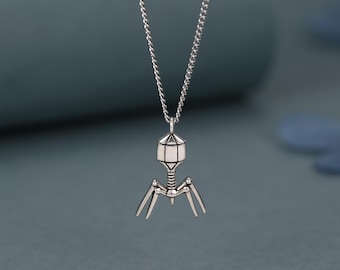 Collar de bacteriófago de plata de ley