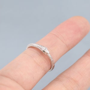 Sterling Silver Ouroboros Snake Ring, Eternity Ring in Sterling Silver, Silver or Gold, Minimalist Stacking Ring US 5 - 8 image 6
