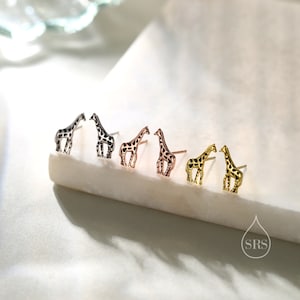 Sterling Silver Cute Little Giraffe Stud Earrings Hand Painted Enamel Cute, Fun, Whimsical and Pretty Jewellery image 7