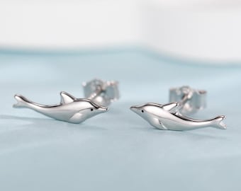 Orecchini A Delfino In Argento Sterling Placcato Oro Rosa, Piccoli E Regolabili, In Confezione Regalo - 3