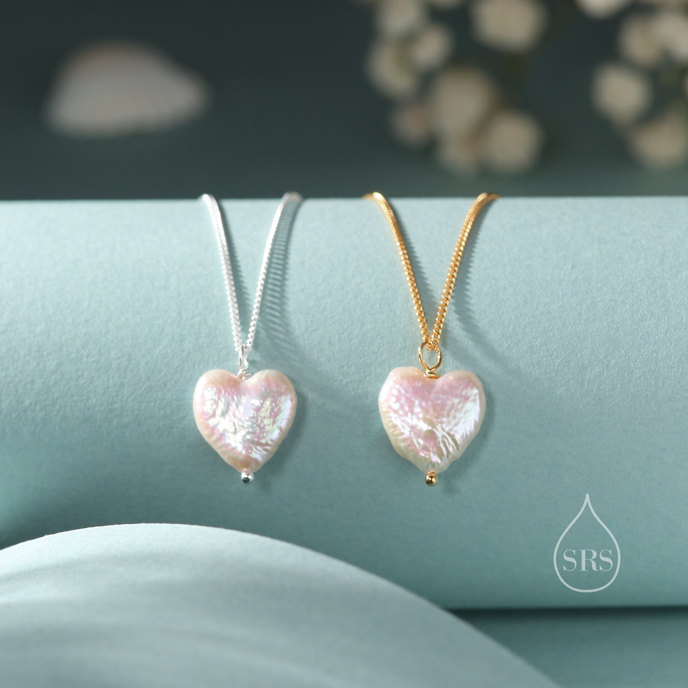 Genuine Heart Baroque Pearl Pendant Necklace in Sterling