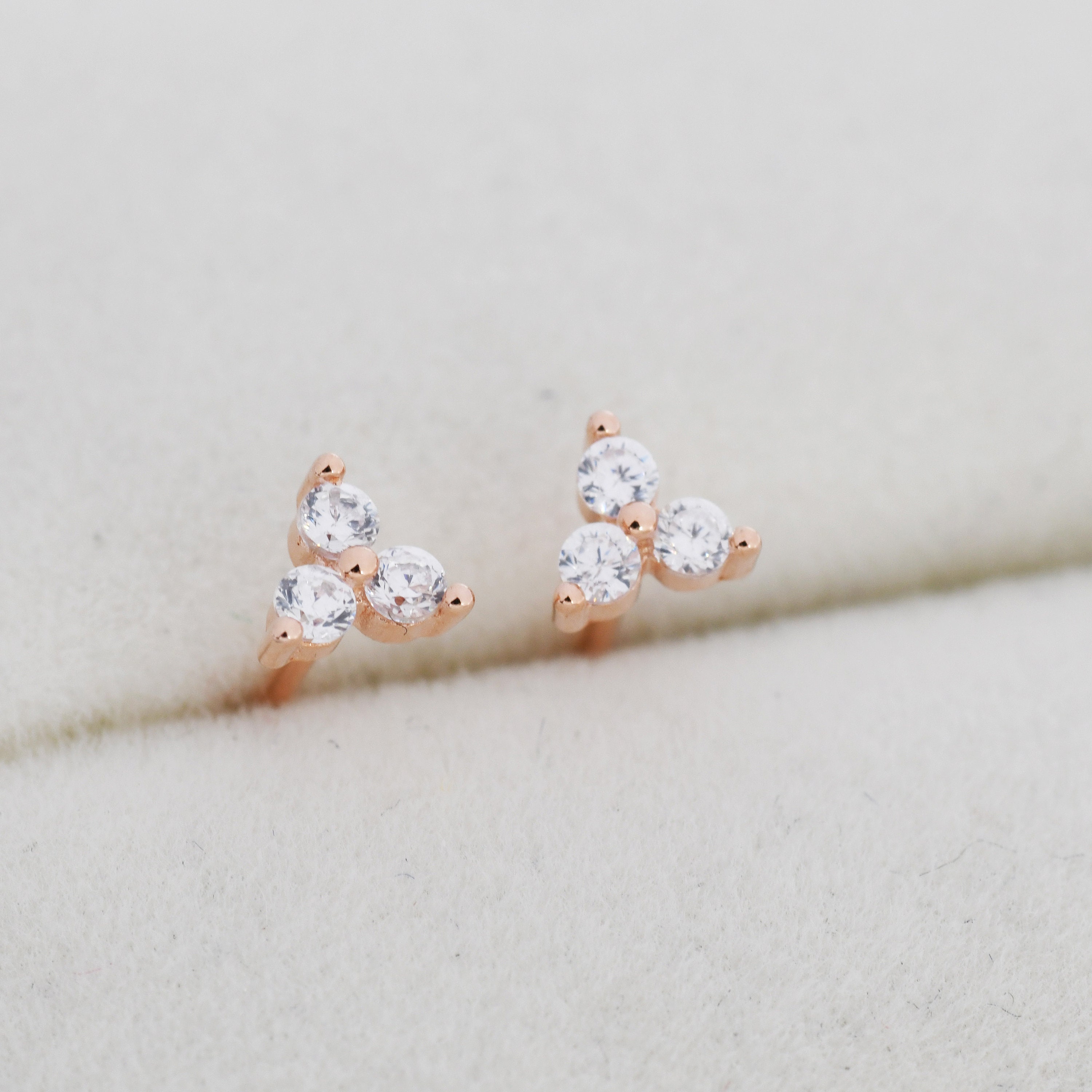 Earrings 3 - Tiny Standing Ring Earrings main image 1