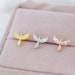 Sterling Silver Phoenix Bird Stud Earrings, Silver, Gold or Rose Gold, Dainty Phoenix Earrings