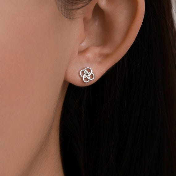 Sterling Silver Celtic Knot 16G Internally Threaded Flat Back