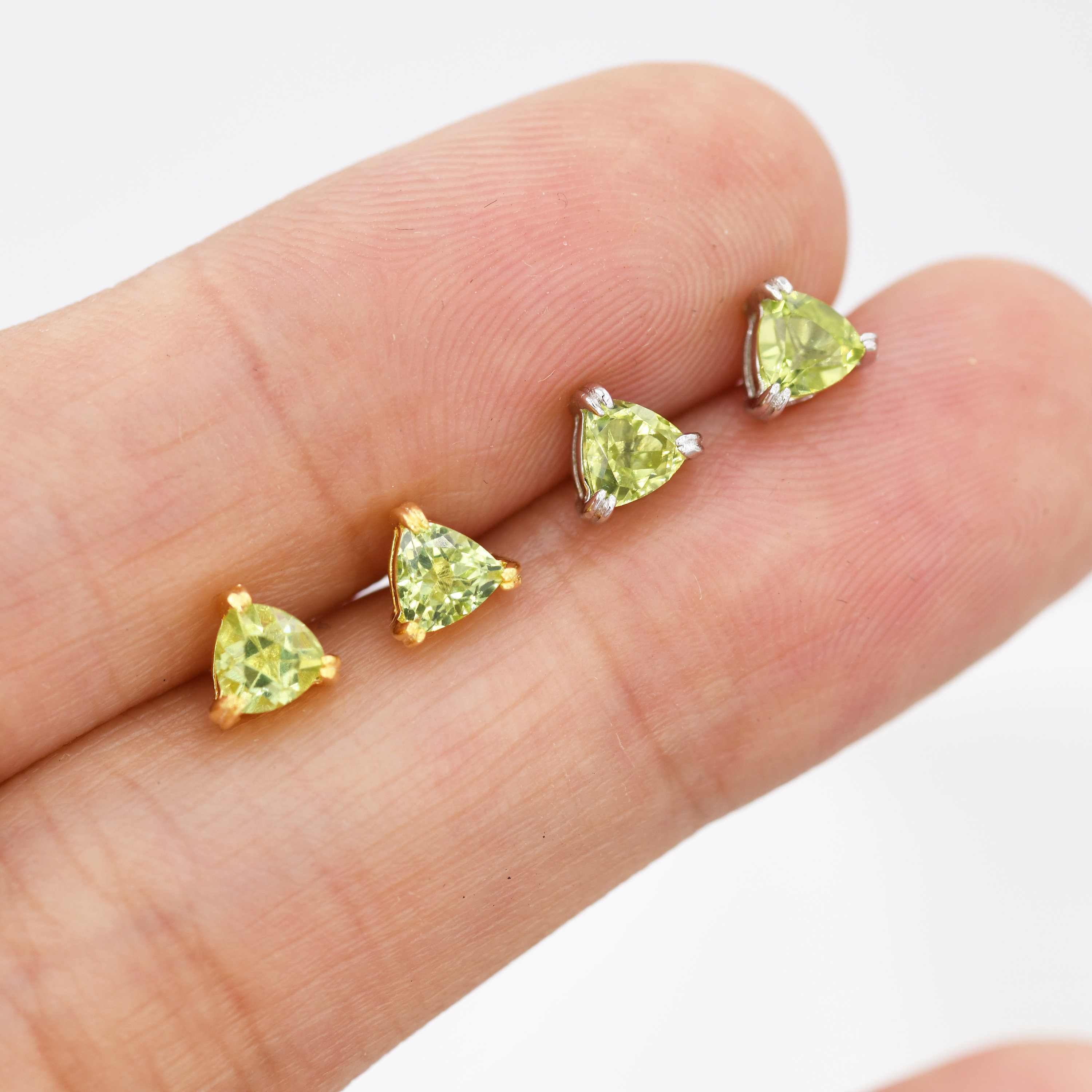 Genuine Peridot Stud Earrings in Sterling Silver Silver or Etsy