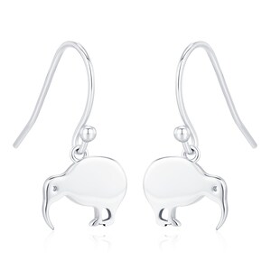 Kiwi Bird Drop Hook Earrings in Sterling Silver, Silver Gold or Rose Gold, Kiwi Bird Earrings image 10