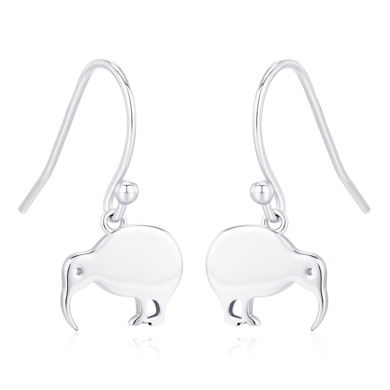 Kiwi Bird Drop Hook Earrings in Sterling Silver, Silver Gold or Rose Gold, Kiwi Bird Earrings image 10