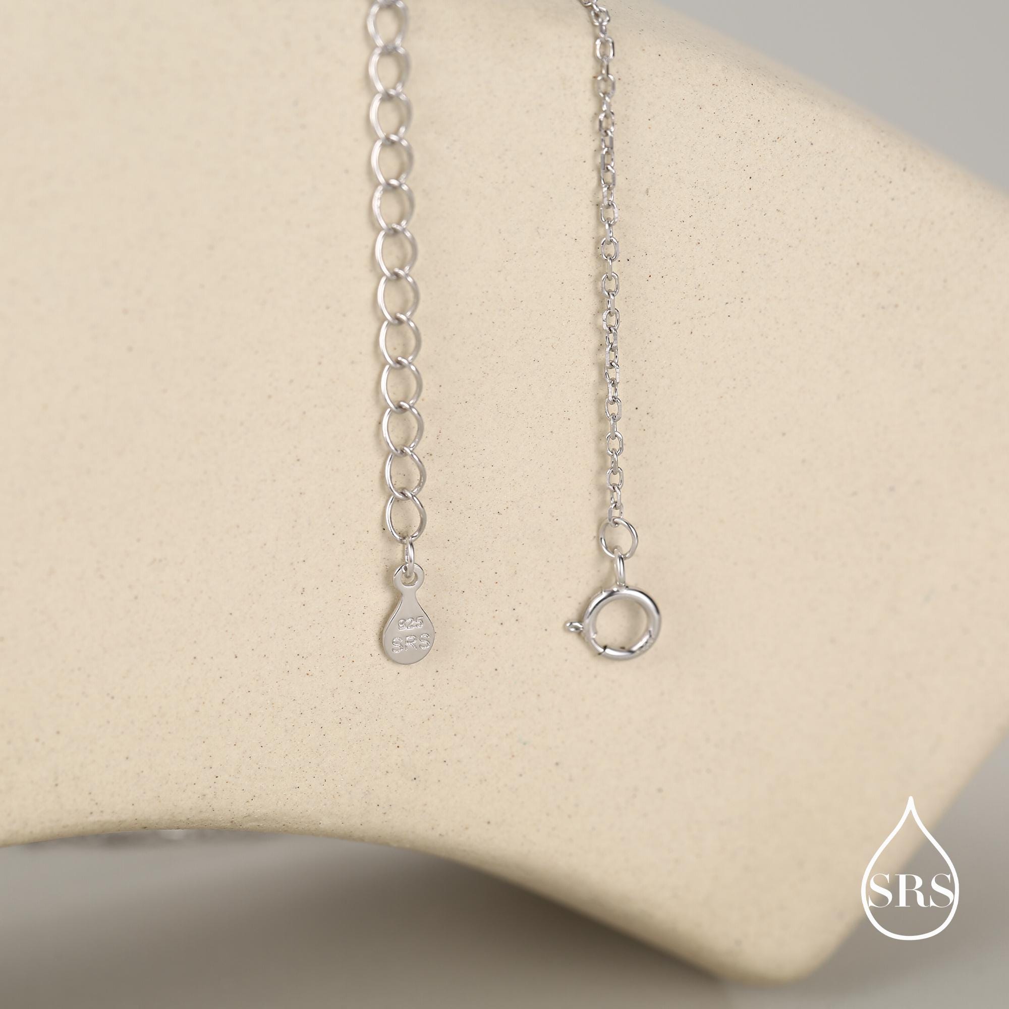 Collana lunga argento 925 oro rosa cerchi e ovali diamantati | PoNaNa